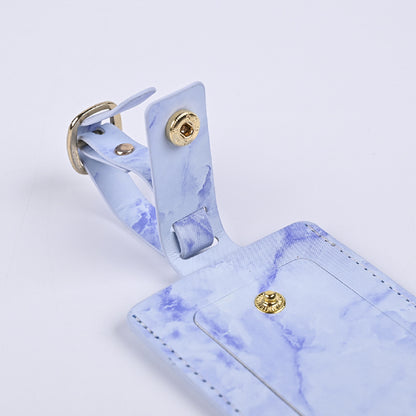Marbling Luggage Tag with Privacy Cover PU Luggage Label for Trip
