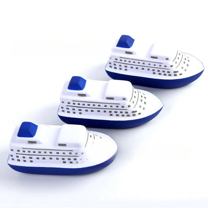 Blue PU Foam Ship Shaped Toy Van Model Decoration Decompression Holding Ball