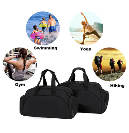 Wet and Dry Separated Nylon Tote Bag Swimming Bag Gym Bag for Beach/Fitness/Travel(Size L)