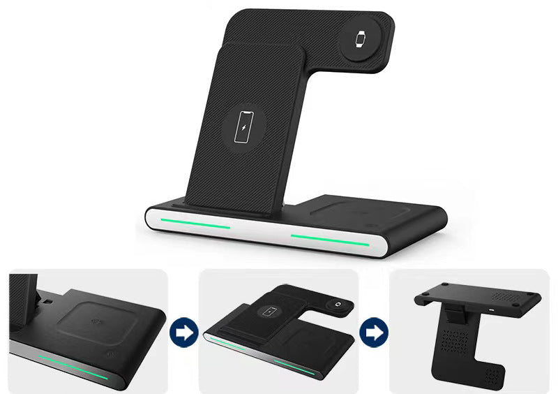 3" 1 Foldable Wireless Charger Station Magnetic Wireless Charger