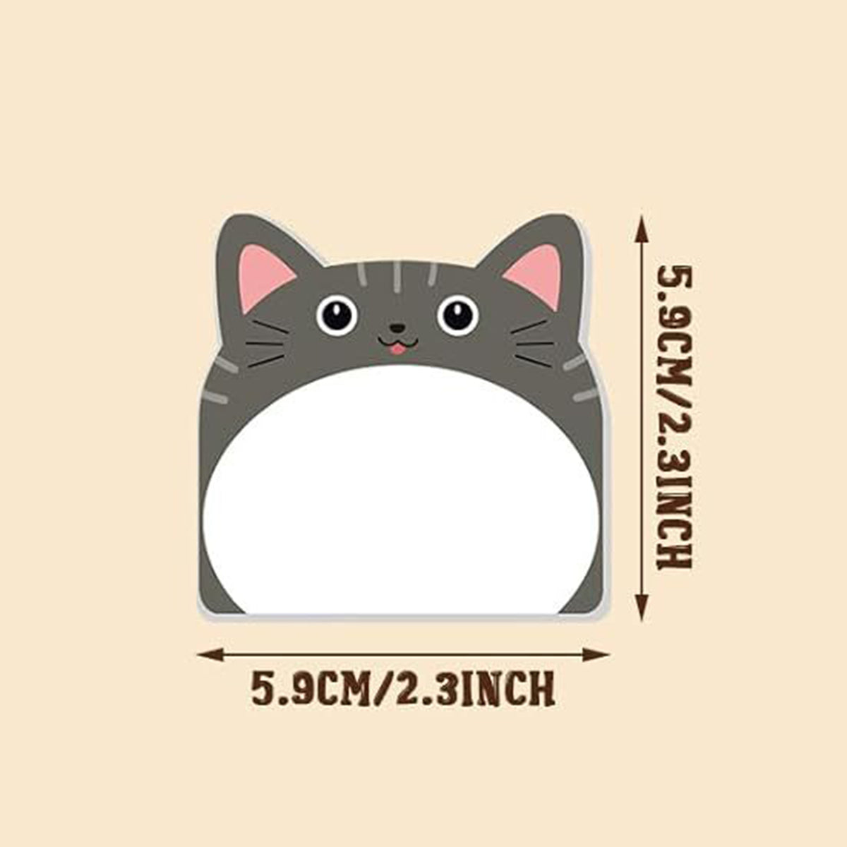 Custom 30 Sheets Adhesive Cute Cat Notepad Sticky Notes