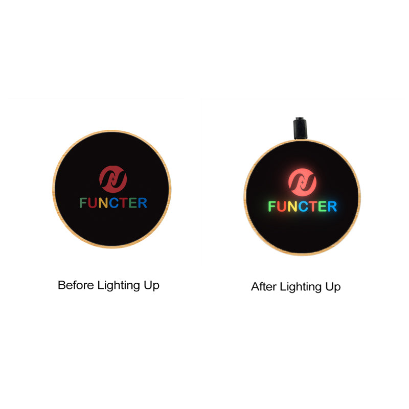 Bamboo Full Color Flashing LED Light Up Wireless Charger