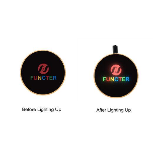 Bamboo Full Color Flashing LED Light Up Wireless Charger