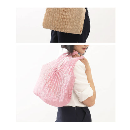 Elastic Bubble Texture Foldable Shopper Tote