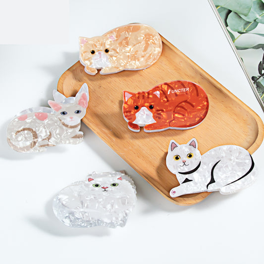 Cartoon Cat Shape Mini Hair Claw Clips