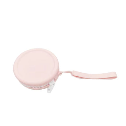 Multi Purpose Soft Silicone Bag Round Shape Samll Zippered Bag With Strap