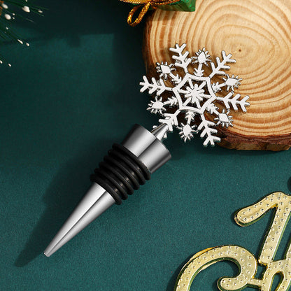 Reusable Metal Snow flake Wine Stopper Bottle Stopper