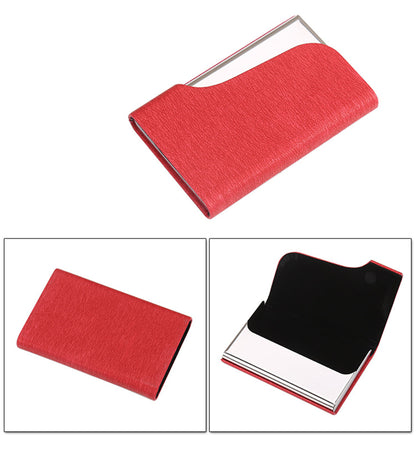 Women's Business Card Cases PU leather Business Card Holders Card Carrier with Magnetic Closure
