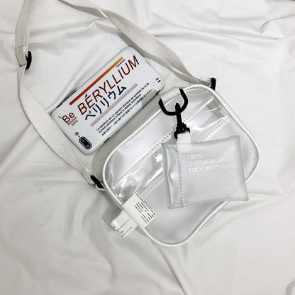 PVC Crossbody Bag Transparent Single Shoulder Bag W/One Separate Pouch