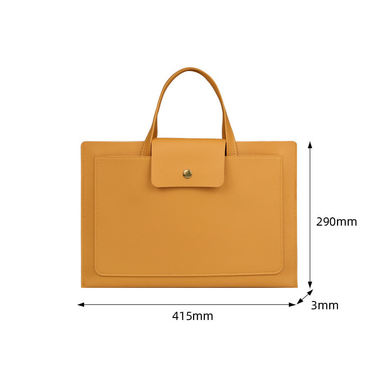 PU Leather 15.6" Laptop Bag Laptop Sleeve With Carrying Handle For Men And Women