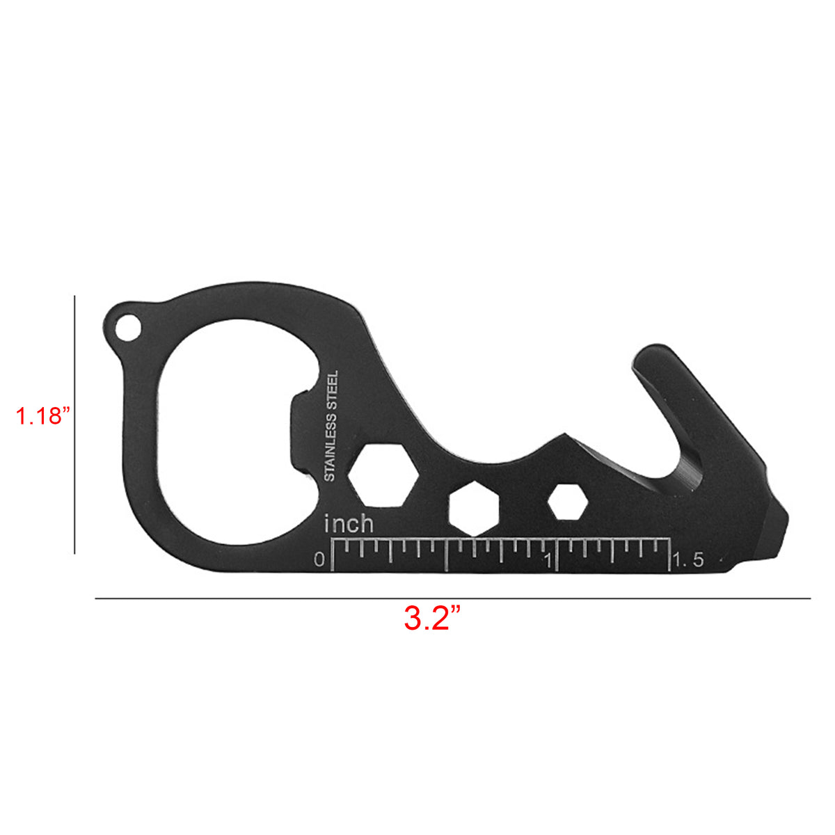 Stainless Steel Hook shaped Multitool Survival Pocket Wallet Tools