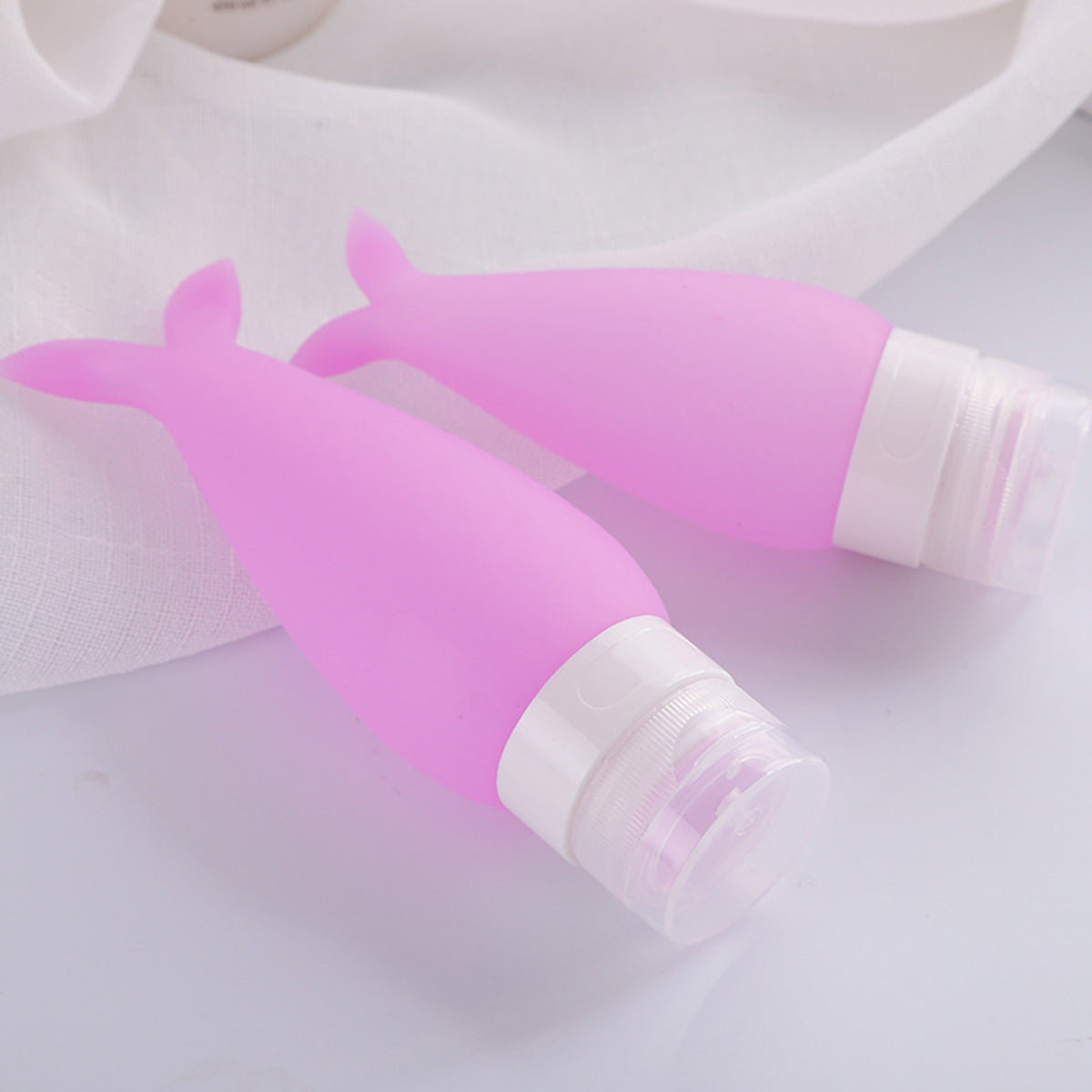 1.7 OZ Travel Split Bottles TSA Approved with Label Silicone BPA Free Refillable Cosmetic Container