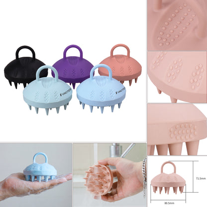 Circular Massager Silicone Shampoo Scrubber Head Massager Hair Scrubber Brush