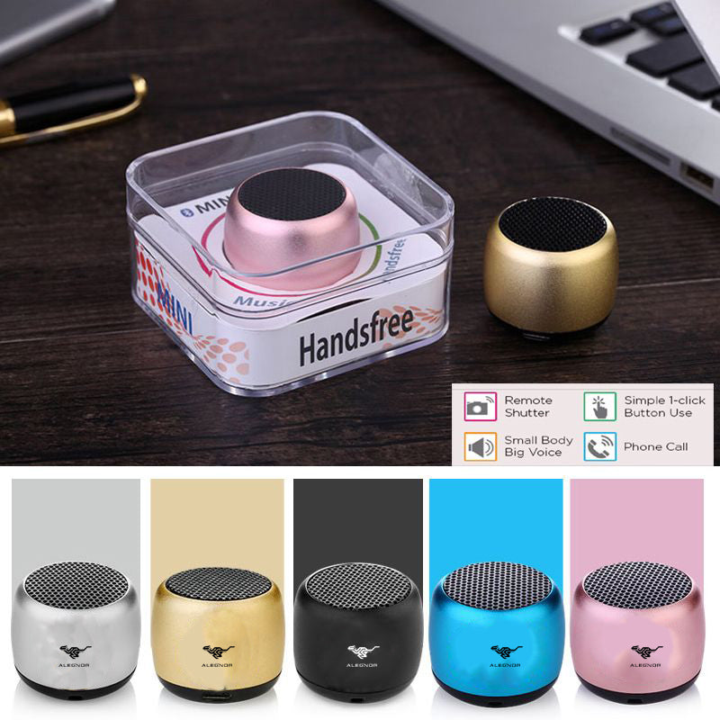 Mini Aluminum Subwoofer Wireless Speaker w/Selfie