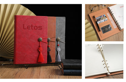 A5 PU Leather Business Notebook Writing Journal Executive Notebook Loose-Leaf Notebook