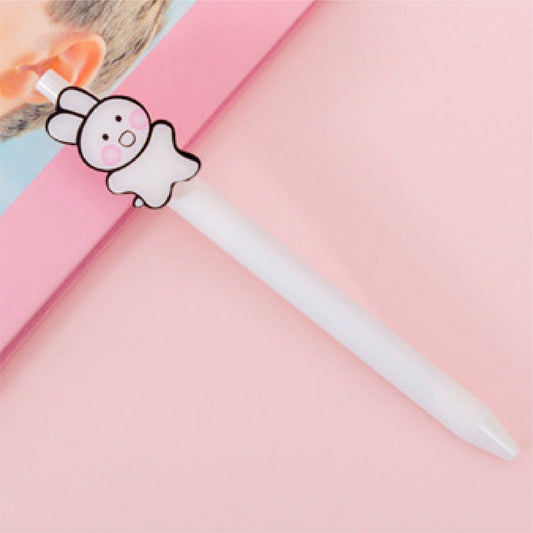 Rabbit Ballpoint Pen Bunny Plate Clip Click Action Pen