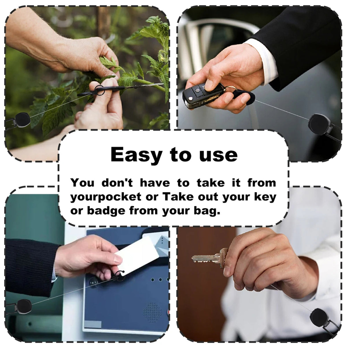 Outdoor Retractable Reel Key Holder ID Badge Holder Reel
