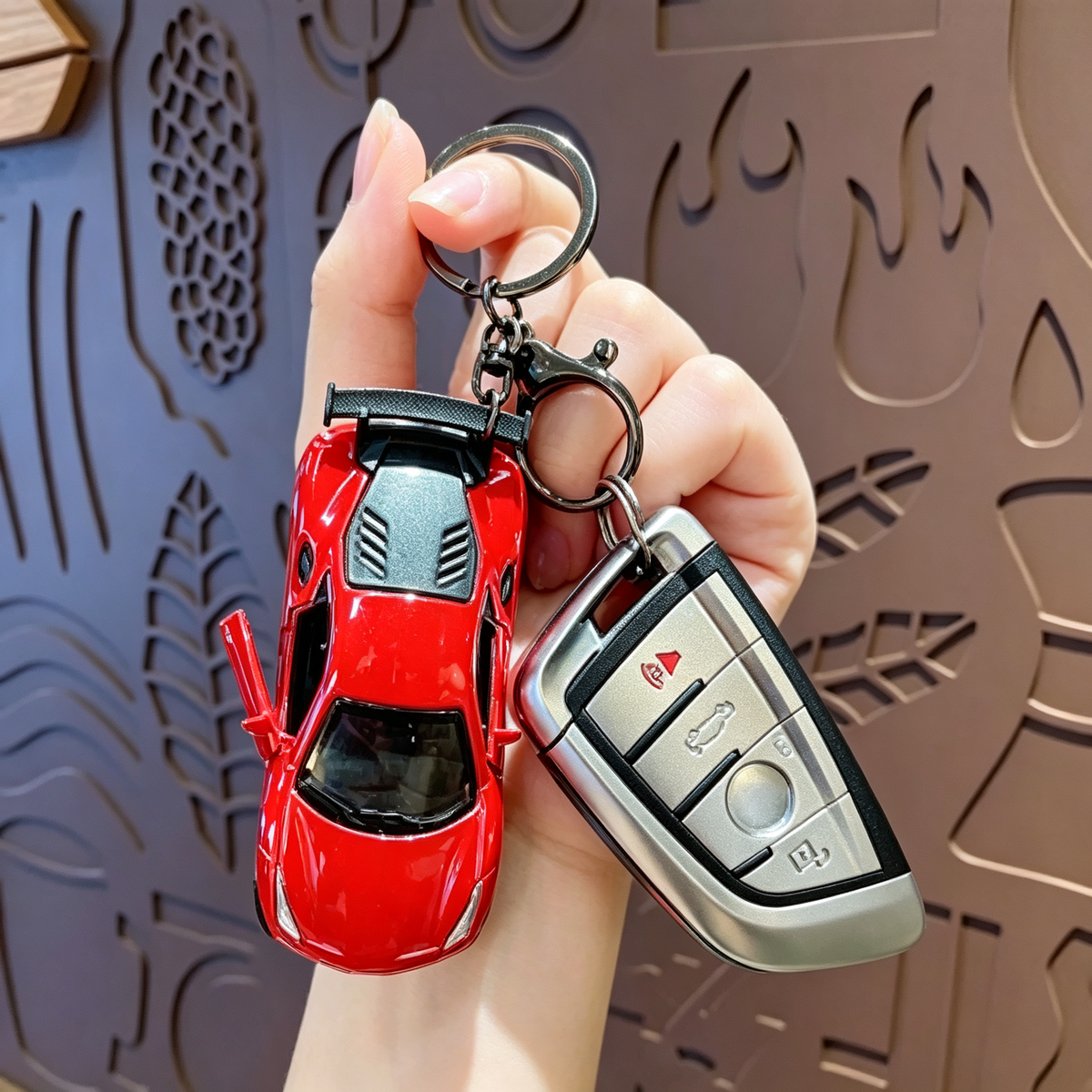 Mini Simulation Sports Car Model Keychain Classic Car Shaped Keychain