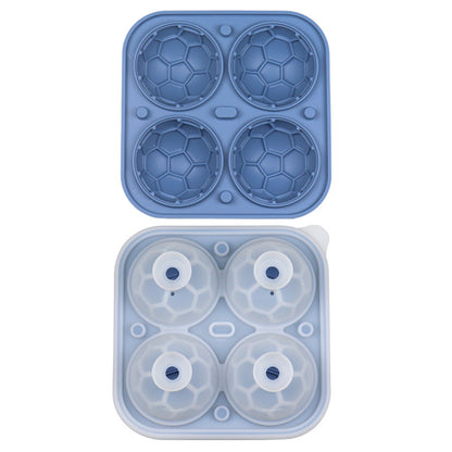 Sports Ball Soccer Shaped Silicone Ice Ball Mold W/ Ice Cube Tray