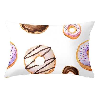 Full Printed 20 x 26" Premium Doughnut Polyester Short Plush Throw Pillowcase W/Hidden Zipper