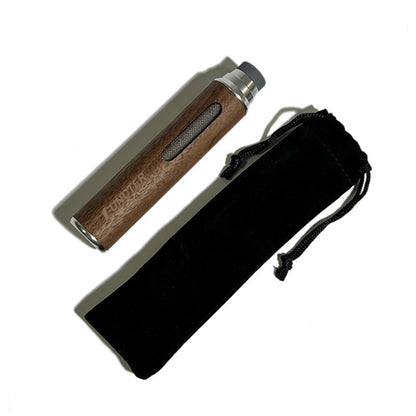 Wooden Handheld Spill-proof Car Ashtray W/ Drawstring Storage Bag