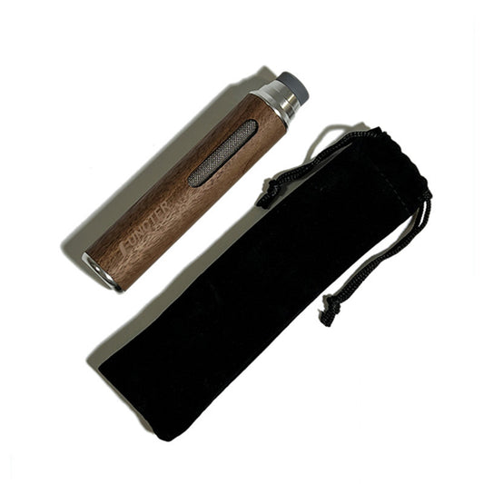 Wooden Handheld Spill-proof Car Ashtray W/ Drawstring Storage Bag