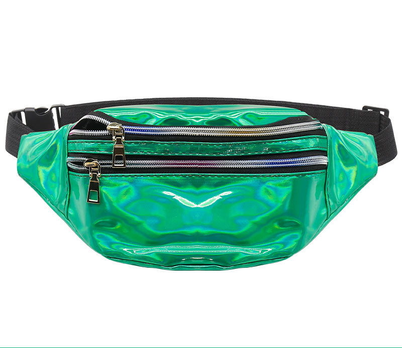 Waterproof Holographic Fanny Pack Shiny Waist Pack Luminous Waist Bag