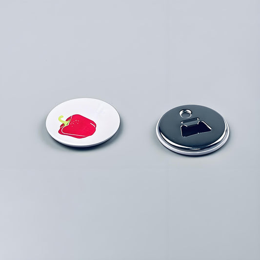 Full Color Round Refrigerator Magnetic Badge Pin Bottle Opener
