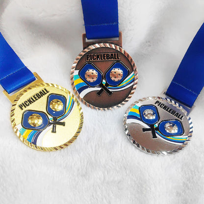 Pickleball Winner Medal Champion Award Medals with Neck Ribbon