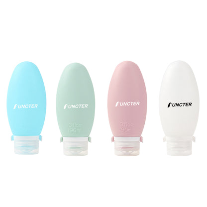 3oz Portable Refillable Traveling Size Liquid Containers ( 4pcs Set )
