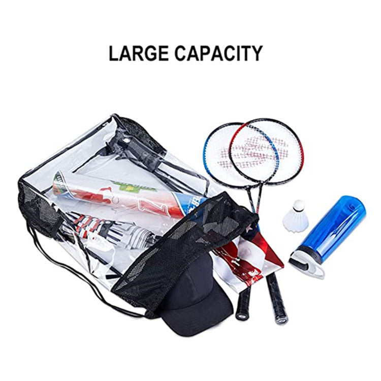 Portable Waterproof PVC Transparent Drawstring Bag Backpack