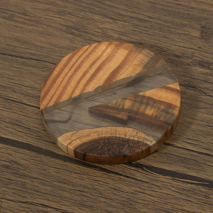 Round Cedar Wood & Epoxy Resin Coaster