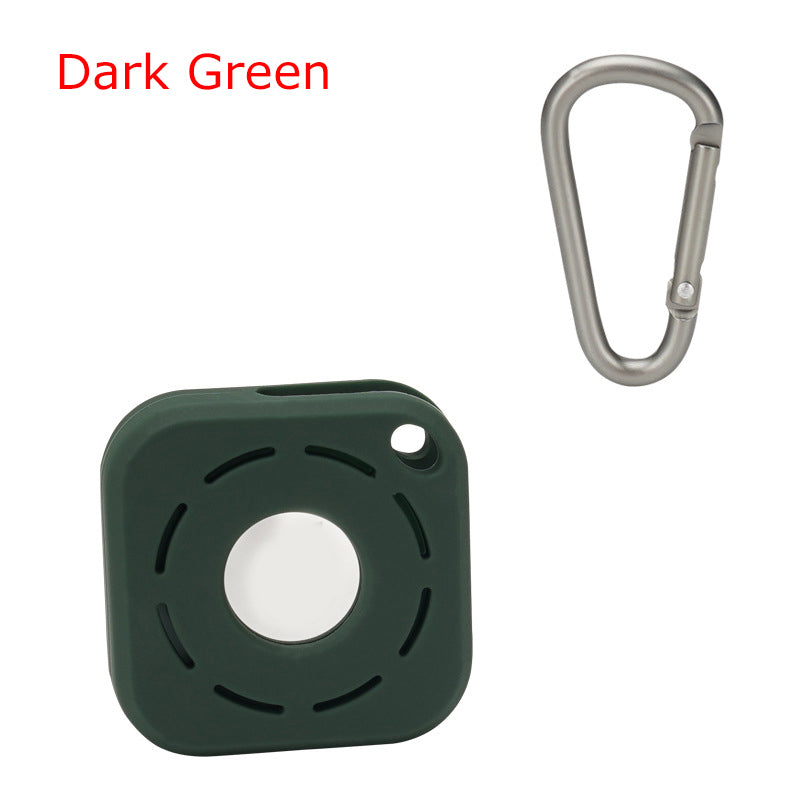Square Silicone Key Tag Tracker Cover Access Card Sleeve Anti-Lost Protector Holder W/ Carabiner