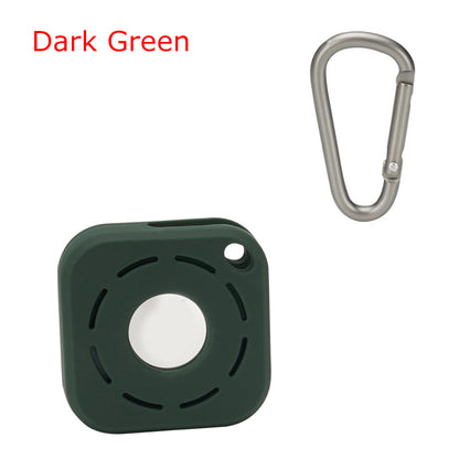 Square Silicone Key Tag Tracker Cover Access Card Sleeve Anti-Lost Protector Holder W/ Carabiner