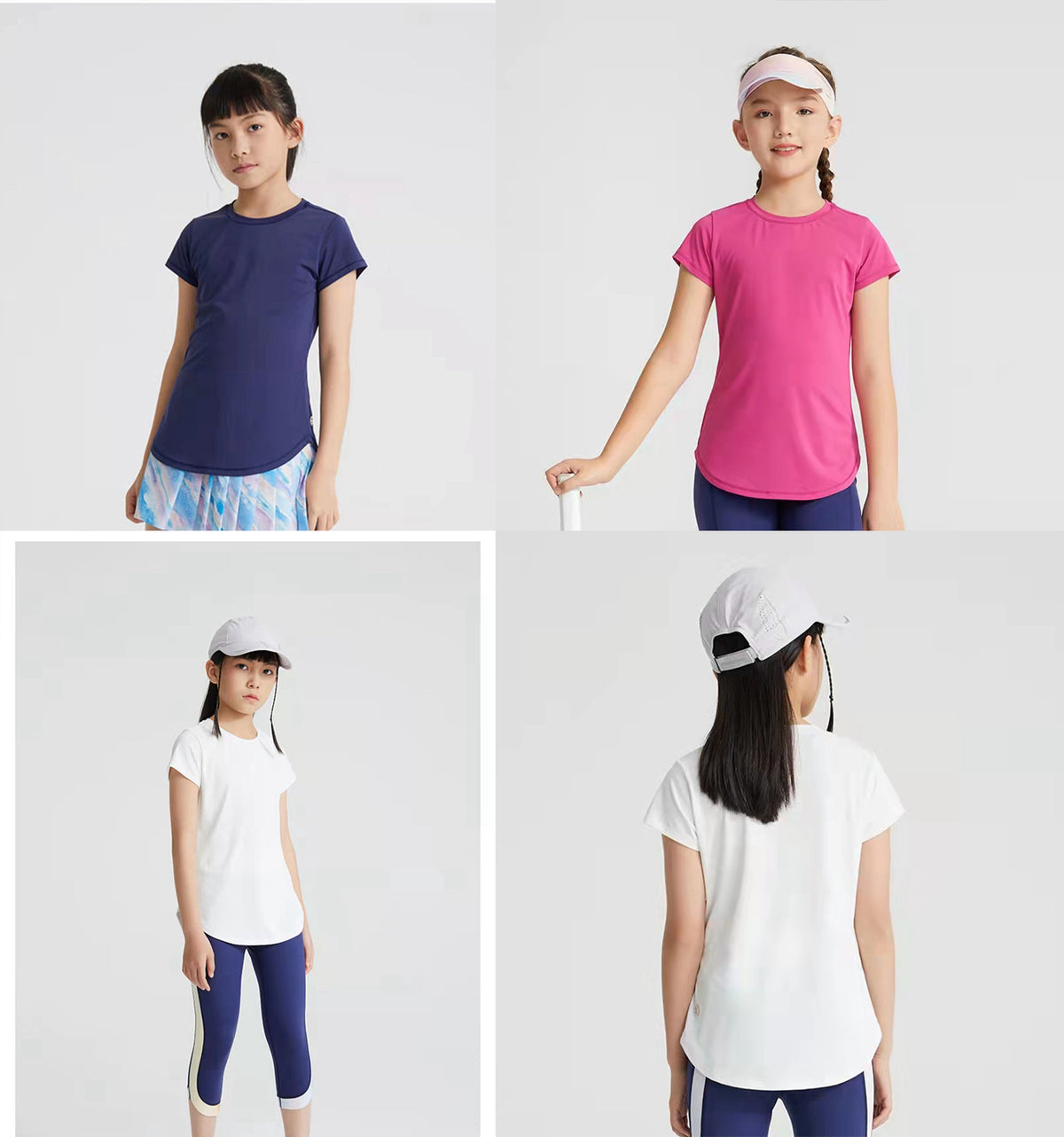Teens Yoga Ice Touch Lotus Leaf Hem Short Sleeve Quick Dry Running Sports Fitness T-shirt