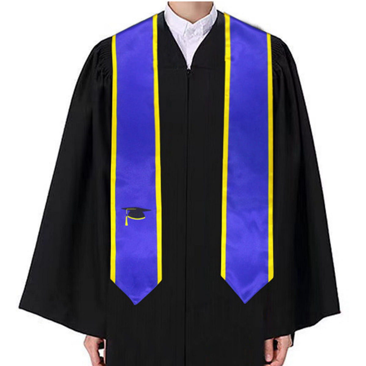 60" L Custom Polyester Satin Graduation Stole Double Layer Academic Sash