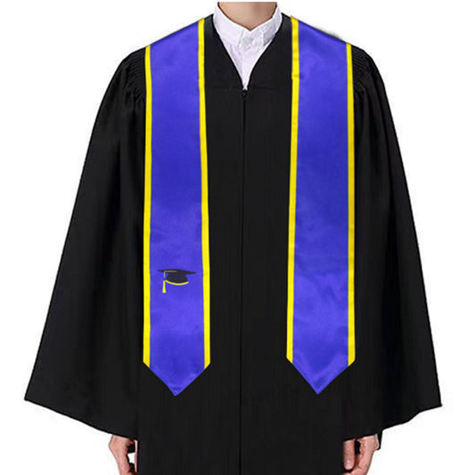 60" L Custom Polyester Satin Graduation Stole Double Layer Academic Sash
