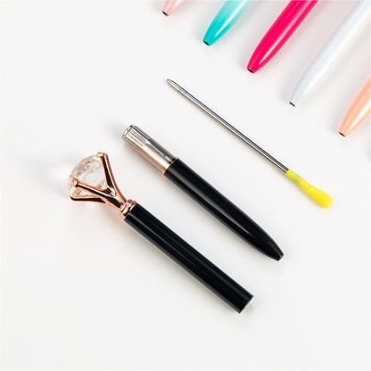 Diamond Pen Metal Bling Pen Rose Gold Pen Barrel Diamond Top Ballpoint Pen