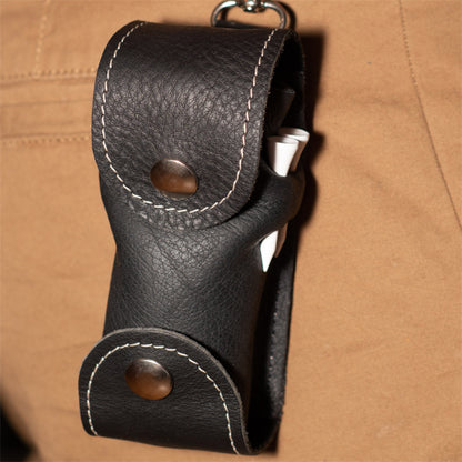 PU Leather Golf Ball Pouch Golf Bag Waist Pack Without Balls & Tees