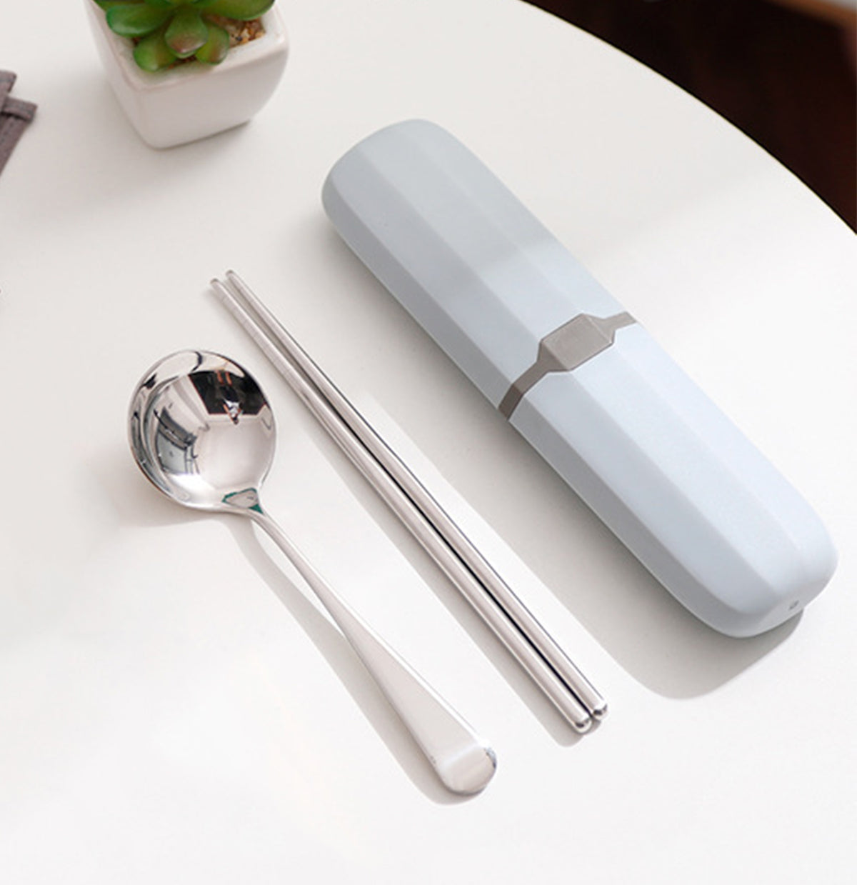 Travel Stainless Steel Spoon Chopsticks Cutlery Set