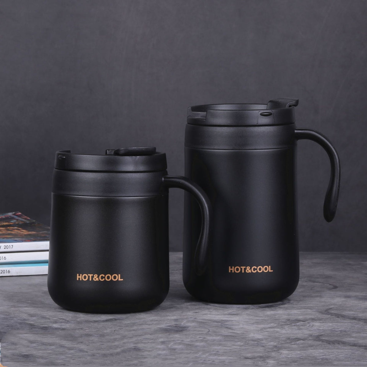 16.9oz/500ML 304 Stainless Steel Tumbler Insulated Vaccum Cup Mug With Flip Lid For Home Office