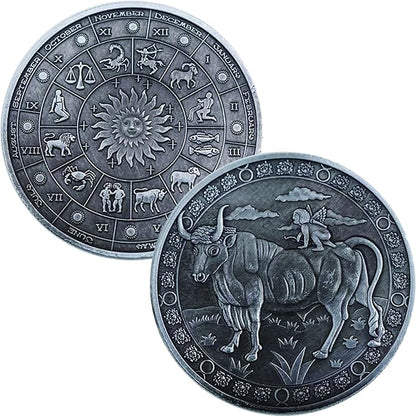 1.8" Custom Commemorative Coins 12 Constellation Challenge Coin Lucky Coin Birthday Present Gift