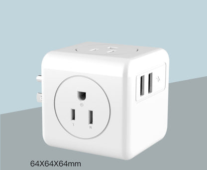 FCC 4 Jacks Cube Wall Charger w/2 USB