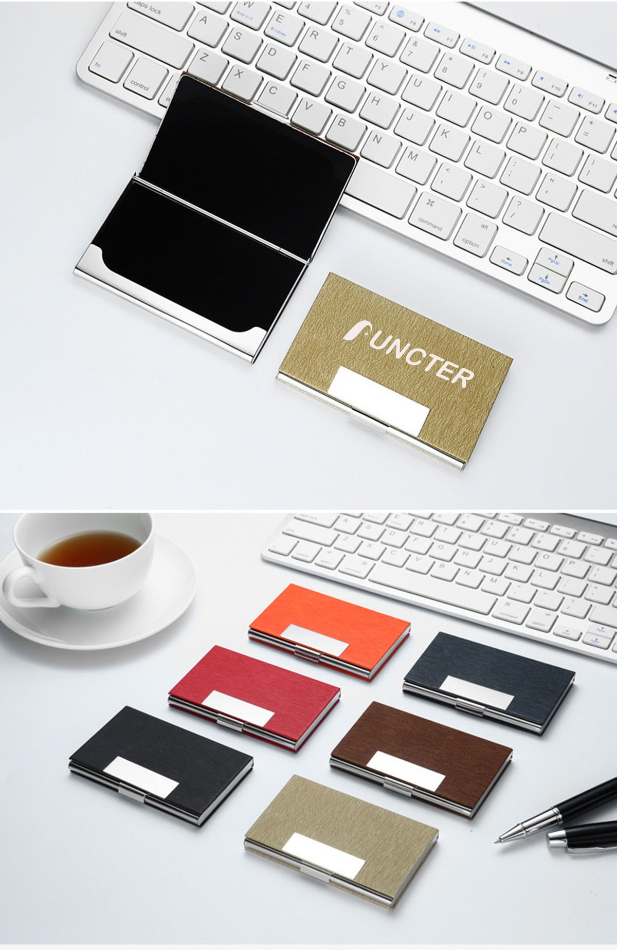 PU Leather W/Stainless Steel Business Card Cases