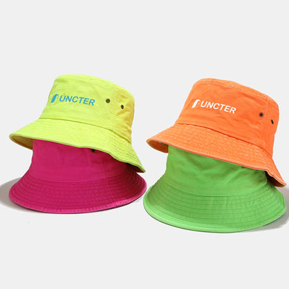 Summer Fluorescent Color Denim Bucket Hat Vacations Cap