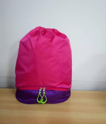 Dry Wet Separated Swimming Backpack w/Slipper Pocket Foldable Backpack