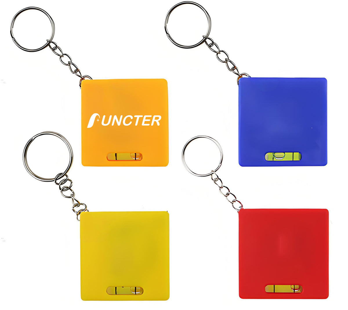 1 Meter Mini Square Steel Retractable Tape Measure with Level (Metric & Imperial) Keychain Tool