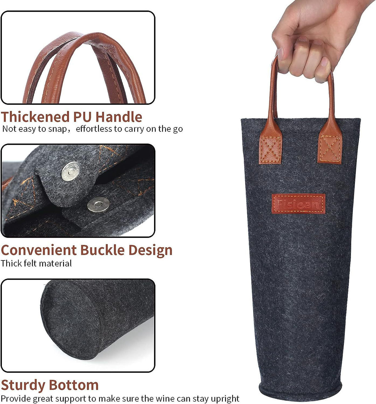 Felt Fabric Wine Bottle Carrier Tote Bag