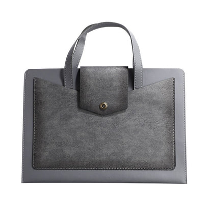Large Capacity PU Leather Business Document Holder Bag Briefcase With Carrying Handle