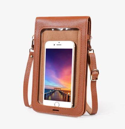 Touch Screen PU Leather Purse Bag Small Crossbody Bag Mini Messenger Bag Single Shoulder Handbag